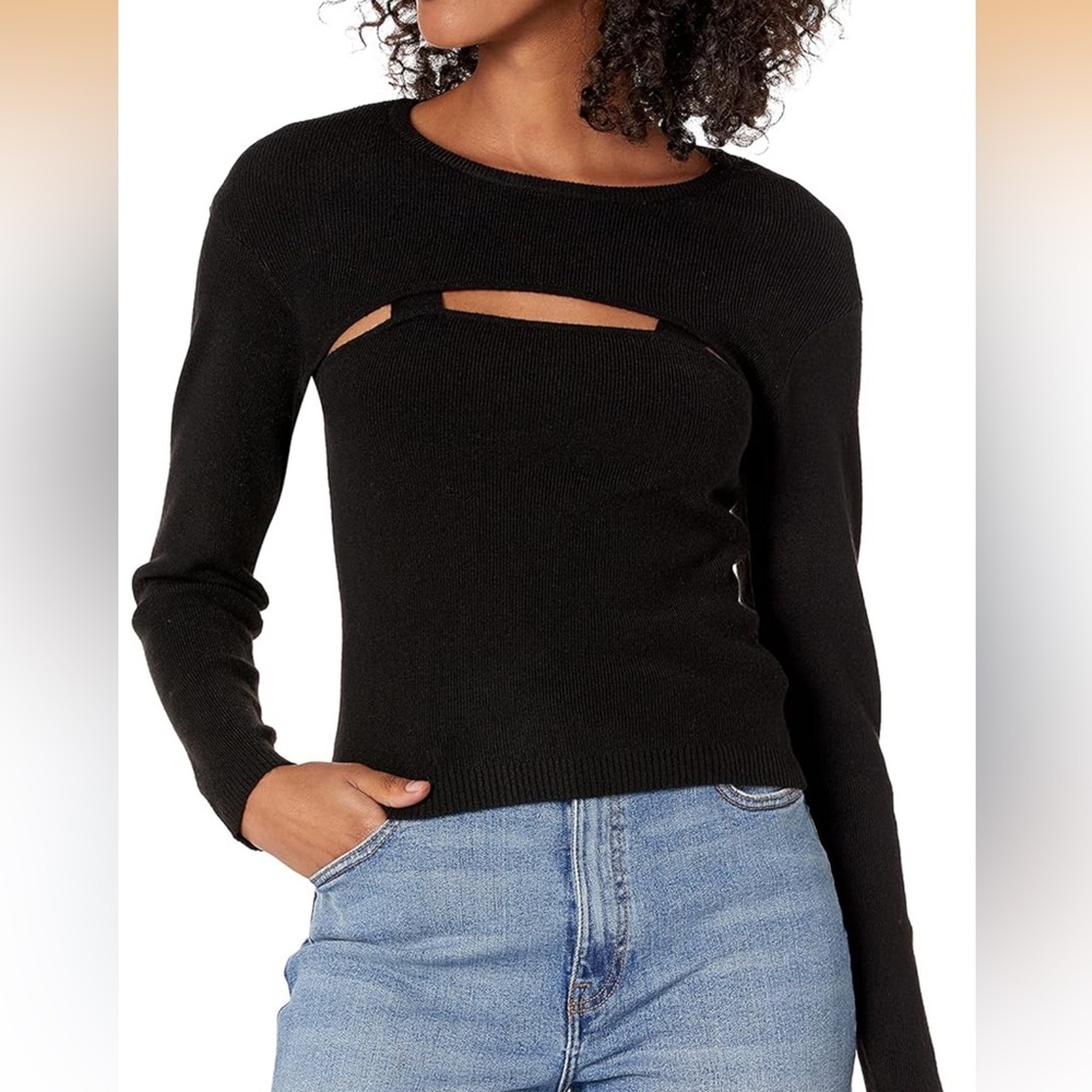 Women's Black Cutout Sweater